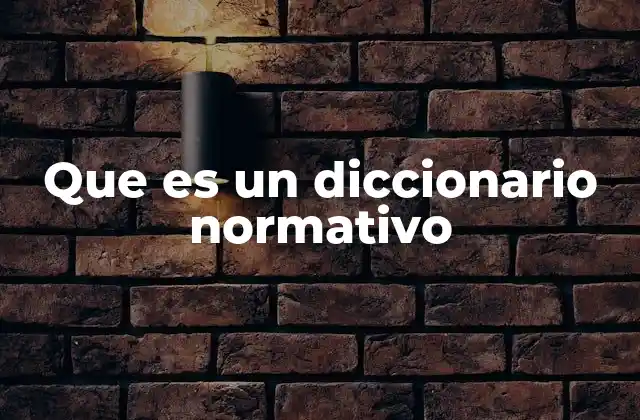 Que es un Diccionario Normativo