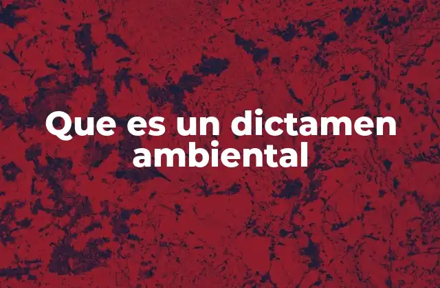 Que es un Dictamen Ambiental