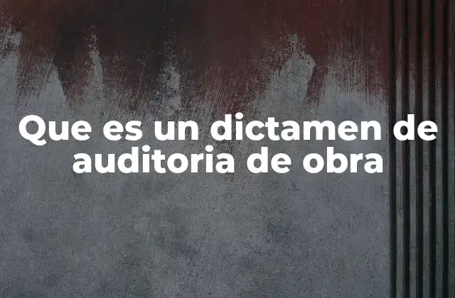 Que es un Dictamen de Auditoria de Obra 2 El rol del dictamen en la gestión de proyectos de construcción