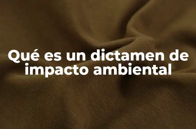 Qué es un Dictamen de Impacto Ambiental