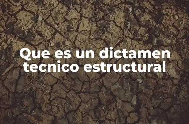 Que es un Dictamen Tecnico Estructural