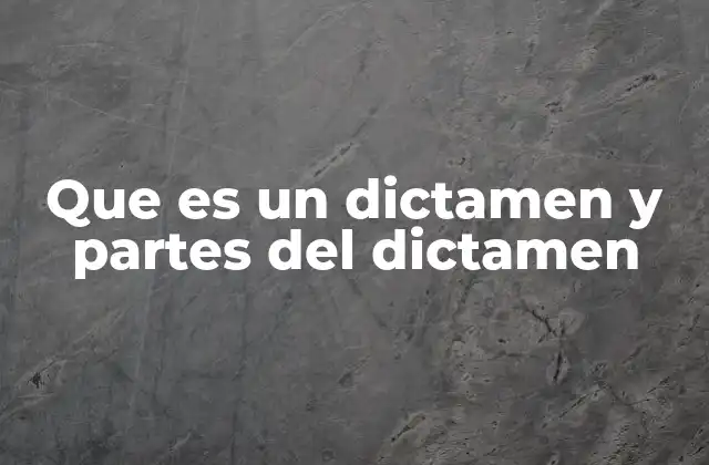 Que es un Dictamen y Partes Del Dictamen