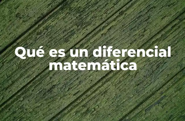 Qué es un Diferencial Matemática