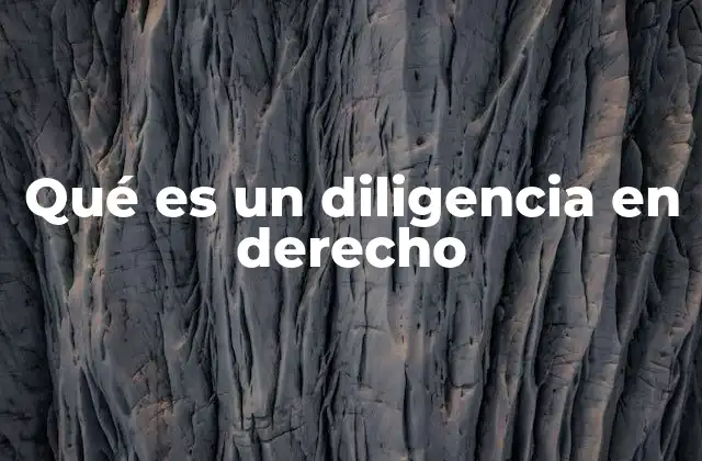 Qué es un Diligencia en Derecho