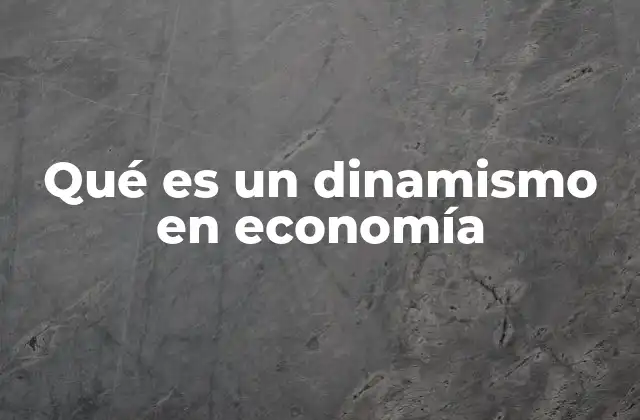 Qué es un Dinamismo en Economía
