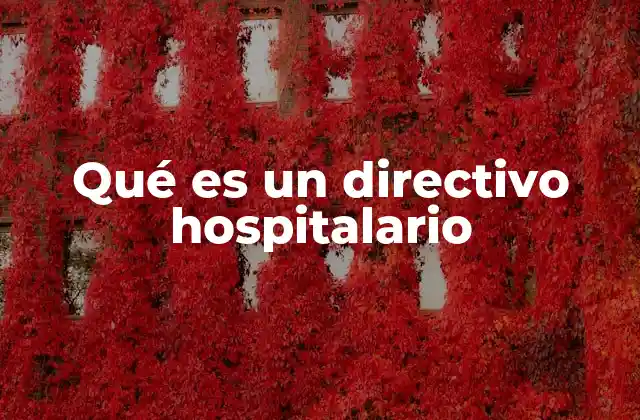 Qué es un Directivo Hospitalario