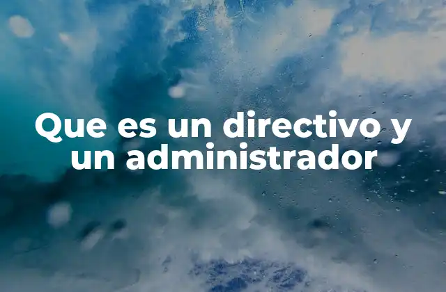 Que es un Directivo y un Administrador