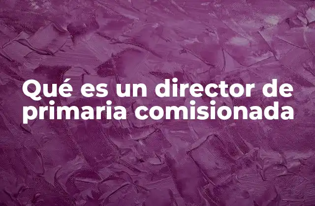 Qué es un Director de Primaria Comisionada