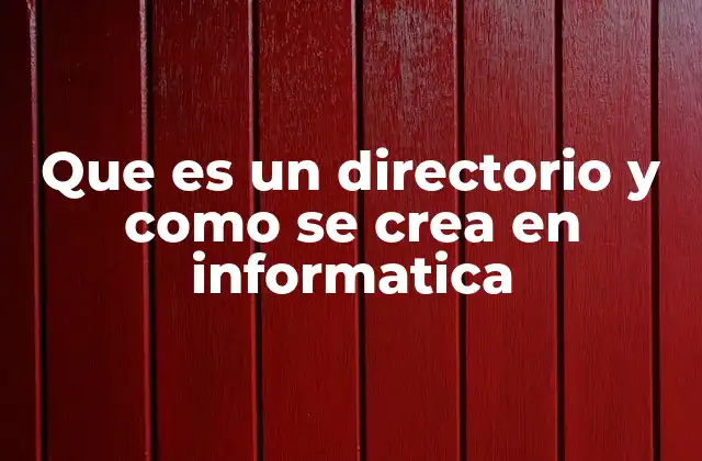 Que es un Directorio y como Se Crea en Informatica