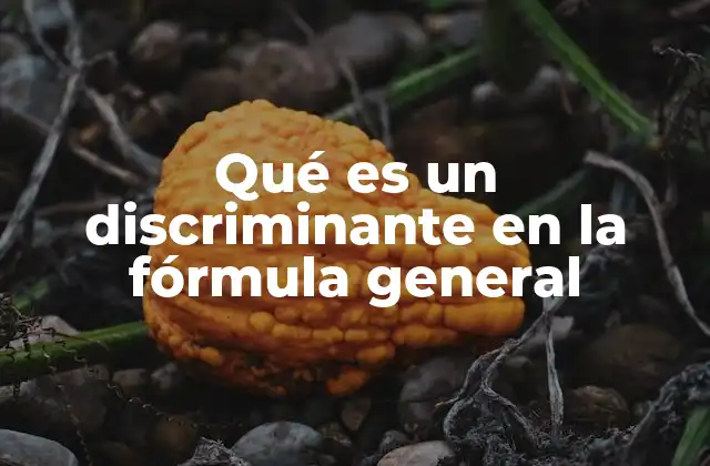Qué es un Discriminante en la Fórmula General