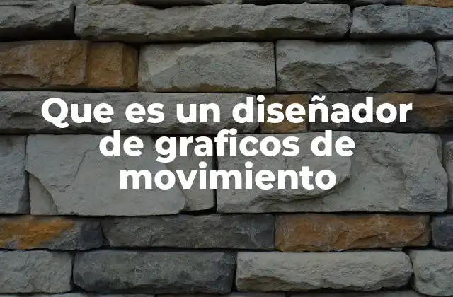 Que es un Diseñador de Graficos de Movimiento