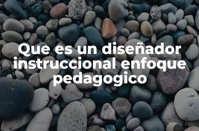 Que es un Diseñador Instruccional Enfoque Pedagogico