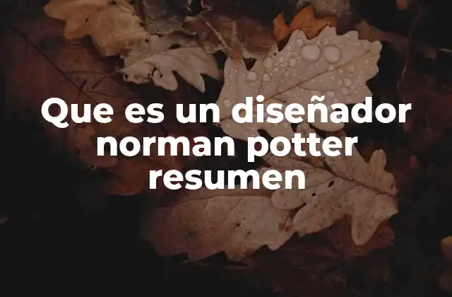 Que es un Diseñador Norman Potter Resumen