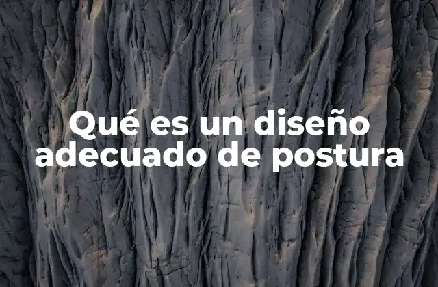 Qué es un Diseño Adecuado de Postura