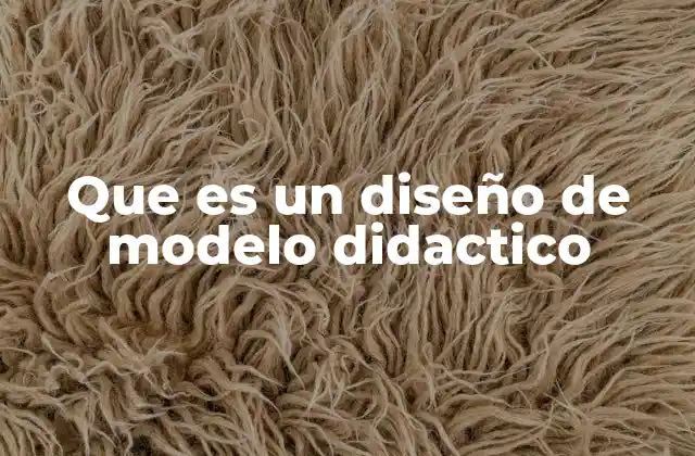 Que es un Diseño de Modelo Didactico