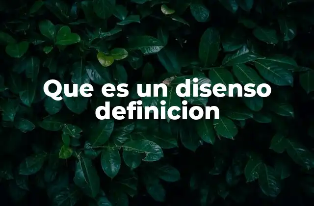 Que es un Disenso Definicion