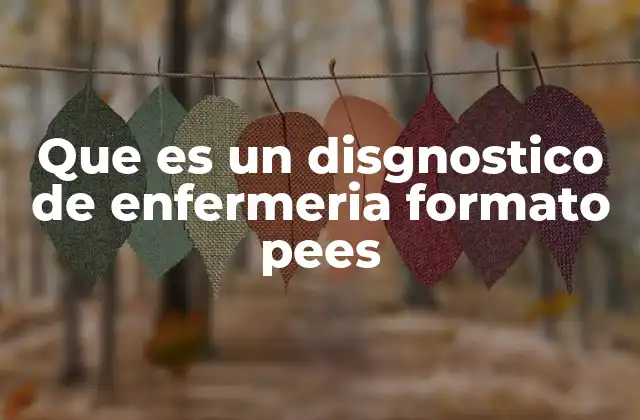 Que es un Disgnostico de Enfermeria Formato Pees
