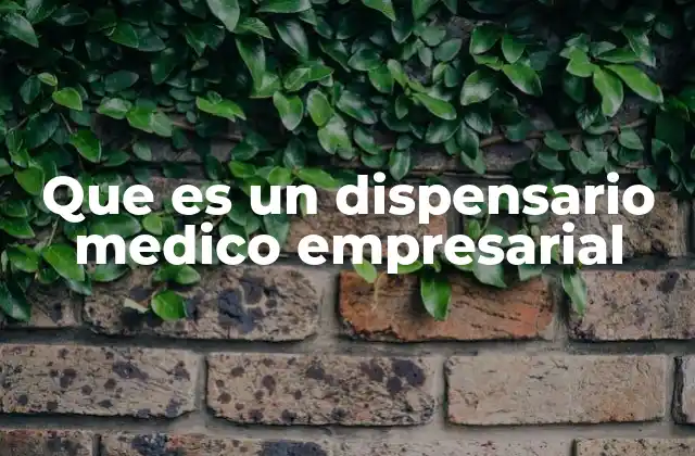 Que es un Dispensario Medico Empresarial