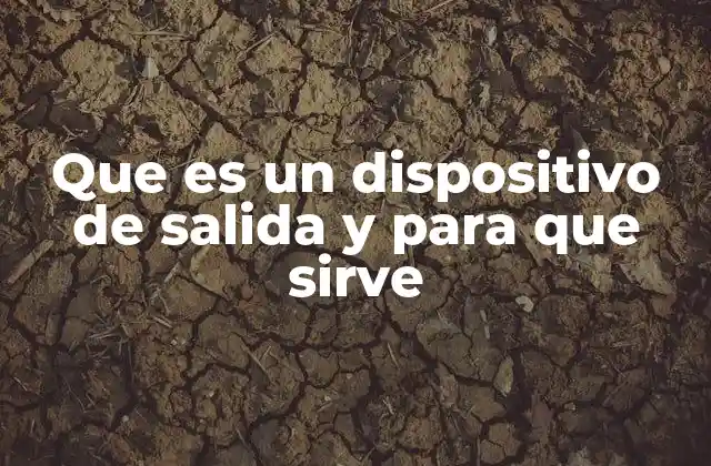 Que es un Dispositivo de Salida y para que Sirve