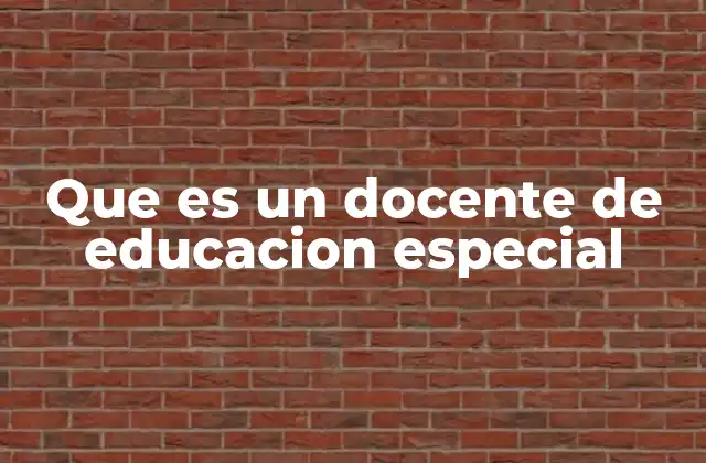 Que es un Docente de Educacion Especial