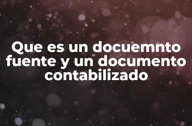 Que es un Docuemnto Fuente y un Documento Contabilizado