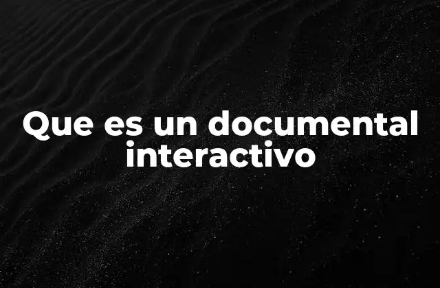 Que es un Documental Interactivo