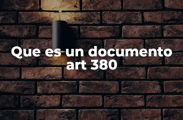 Que es un Documento Art 380
