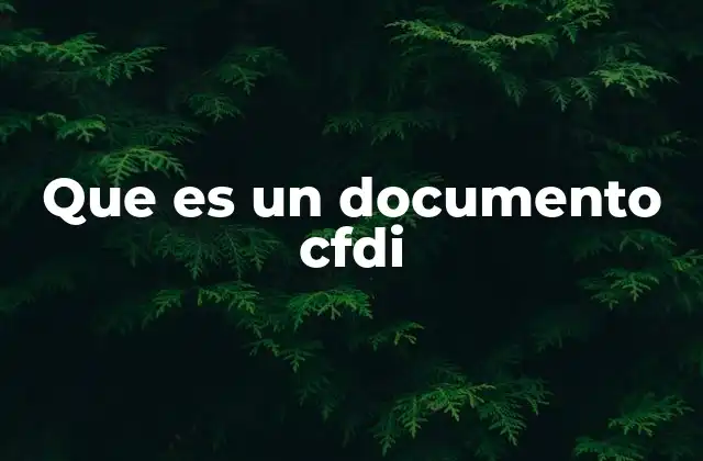 Que es un Documento Cfdi