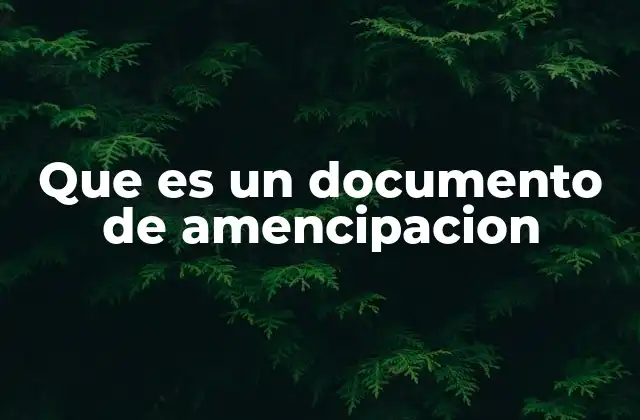 Que es un Documento de Amencipacion