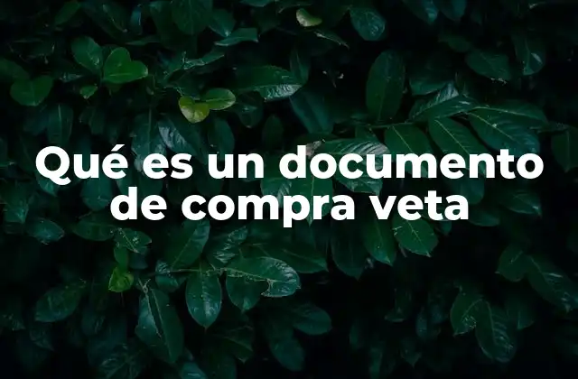 Qué es un Documento de Compra Veta