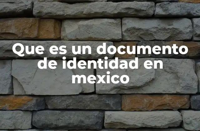 Que es un Documento de Identidad en Mexico