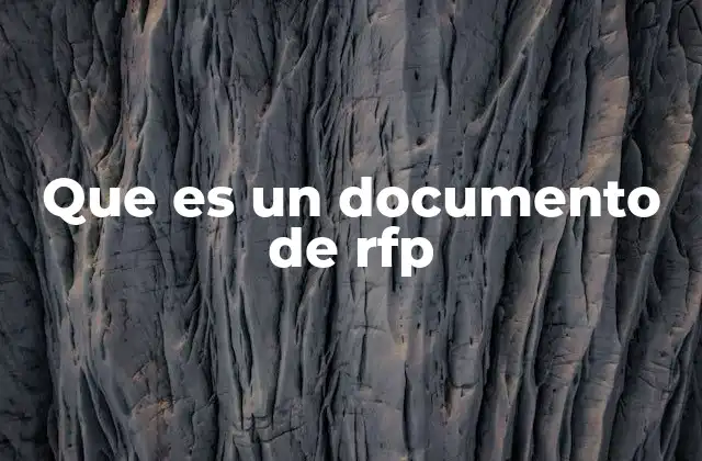 Que es un Documento de Rfp