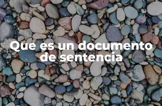 Que es un Documento de Sentencia