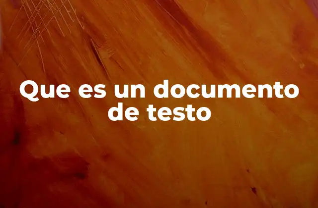 Que es un Documento de Testo