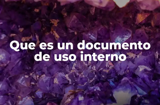 Que es un Documento de Uso Interno