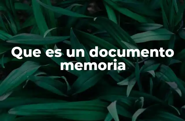 Que es un Documento Memoria 2 La importancia de los documentos memoria en el ámbito formal