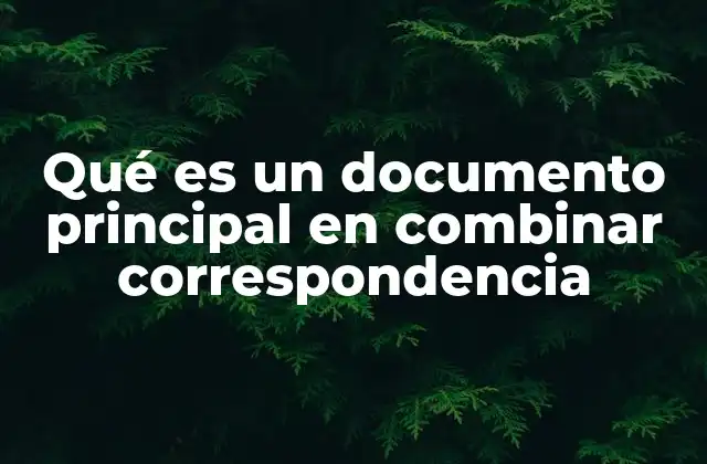 Qué es un Documento Principal en Combinar Correspondencia