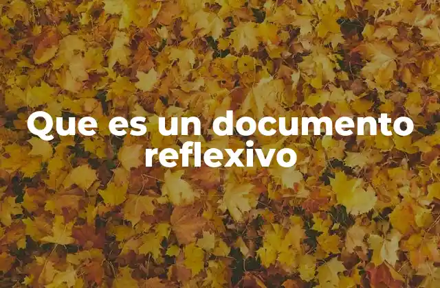 Que es un Documento Reflexivo