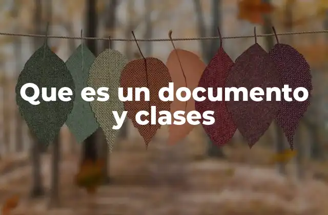 Que es un Documento y Clases