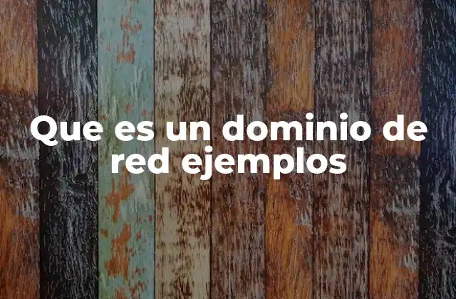 Que es un Dominio de Red Ejemplos
