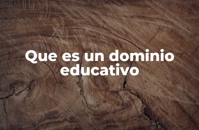 Que es un Dominio Educativo