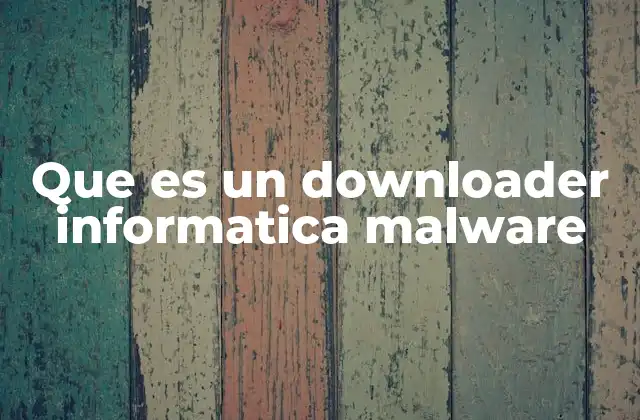 Que es un Downloader Informatica Malware