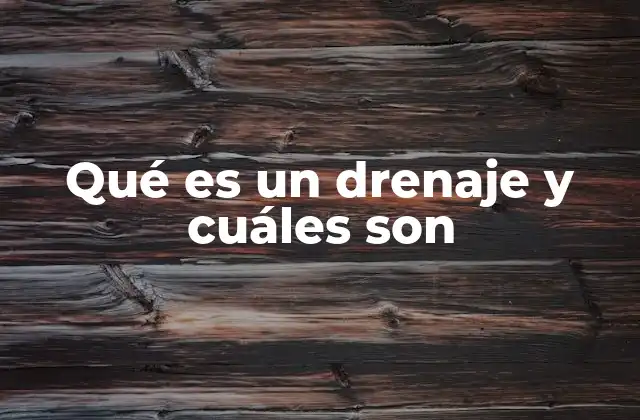 Qué es un Drenaje y Cuáles Son