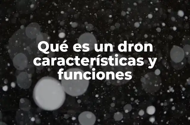 Qué es un Dron Características y Funciones