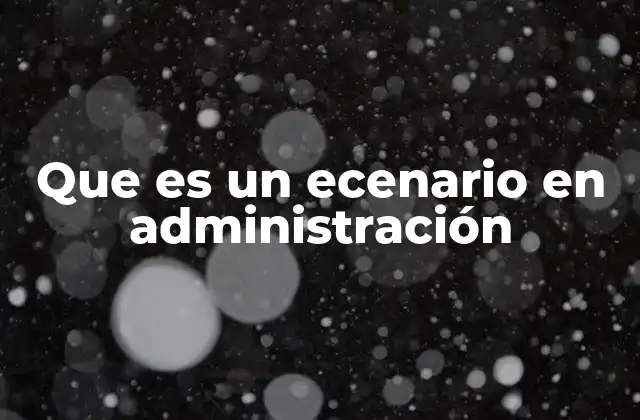 Que es un Ecenario en Administración