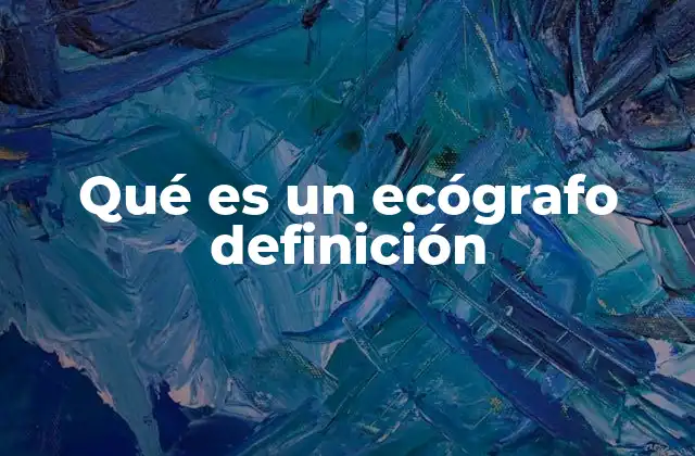 Qué es un Ecógrafo Definición