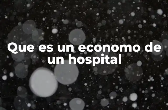 Que es un Economo de un Hospital