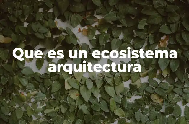 Que es un Ecosistema Arquitectura