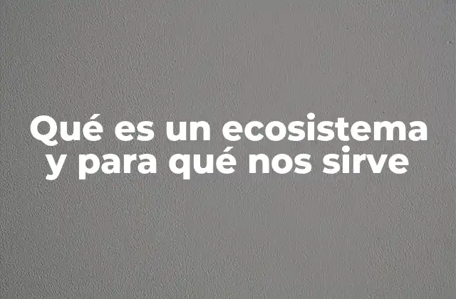 Qué es un Ecosistema y para Qué Nos Sirve