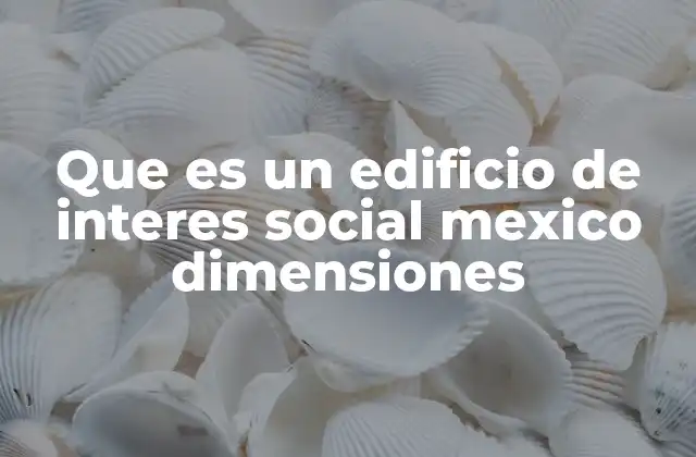 Que es un Edificio de Interes Social Mexico Dimensiones